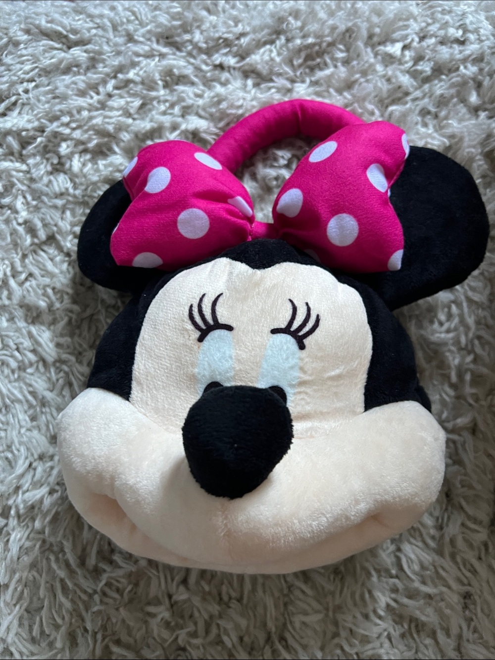 Plush Minnie-Inspired Pink Bow Stuffed Animal Bag